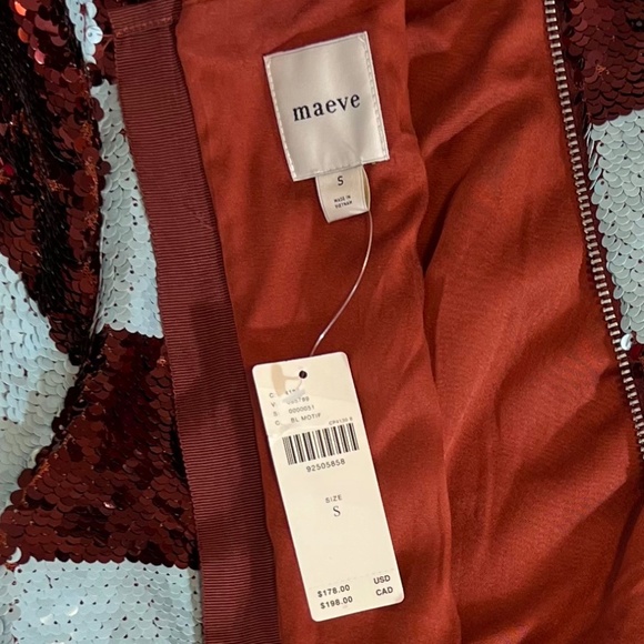 NWT Anthropologie Maeve Short-sleeve Sequin Striped Mini Dress Size S - Picture 7 of 12